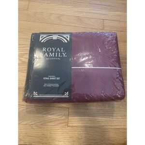 Vtg Cannon Royal Family 4 Pc King Sheet Set Burgundy  NOS